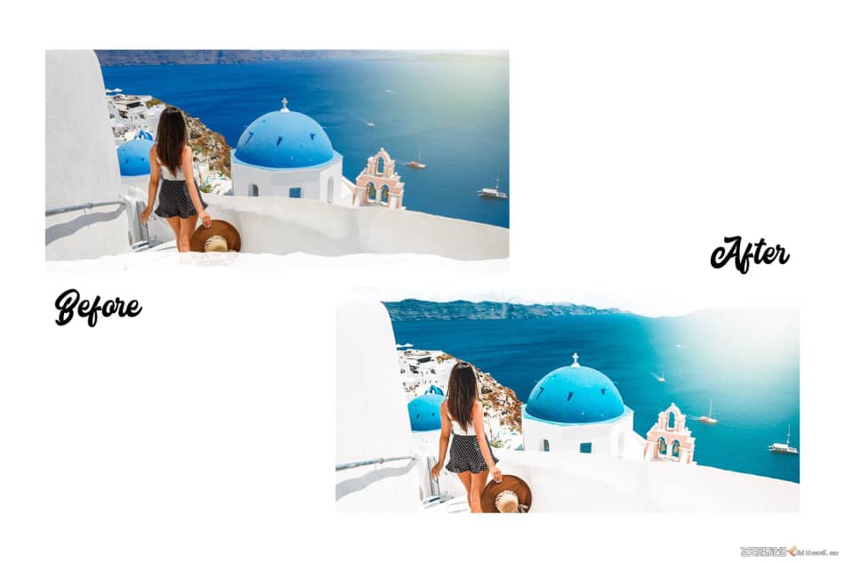 【Lightroom预设】圣托里尼旅拍清新通透人像后期调色Santorini 15 Premium Lightroom Presets LR预设 第9张