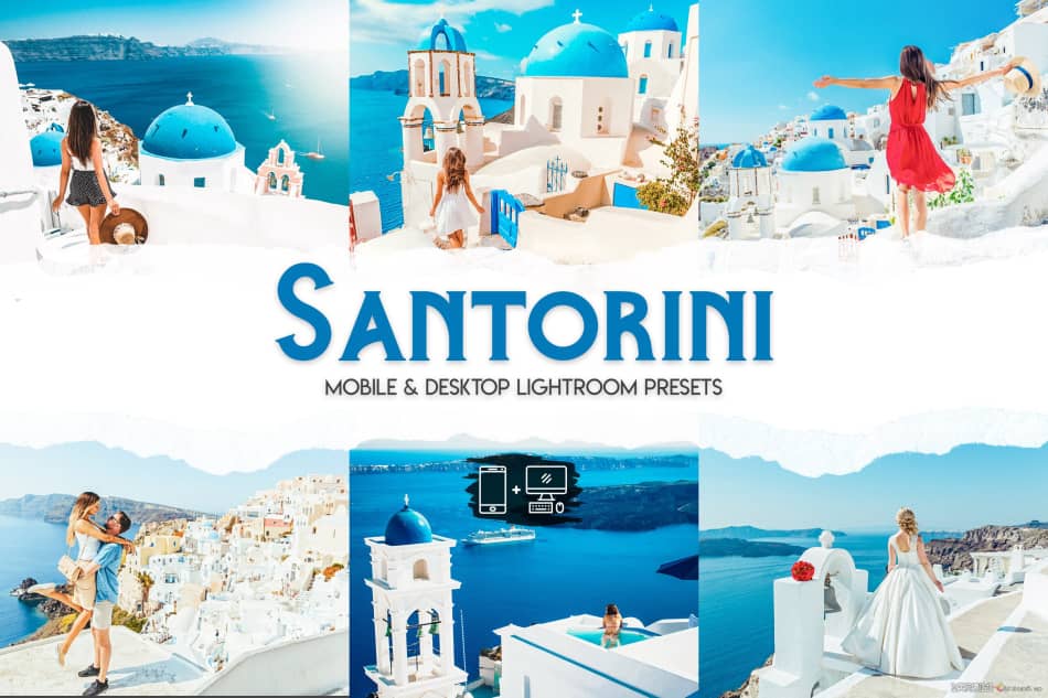 【Lightroom预设】圣托里尼旅拍清新通透人像后期调色Santorini 15 Premium Lightroom Presets LR预设 第1张
