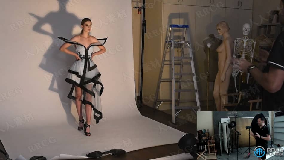 女性时尚开肩礼服拍摄技巧工作流程视频教程 摄影 第6张