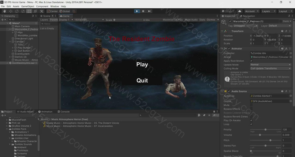 【中英字幕】Unity恐怖僵尸FPS生存游戏制作流程视频教程 3D 第7张