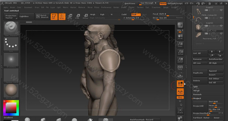 【中英字幕】Zbrush影视教程游戏角色雕刻渲染制作视频教程 3D 第6张