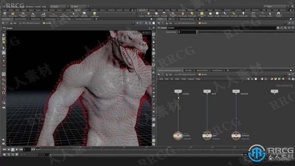 Houdini狼人角色实例制作完整工作流程视频教程 3D 第3张