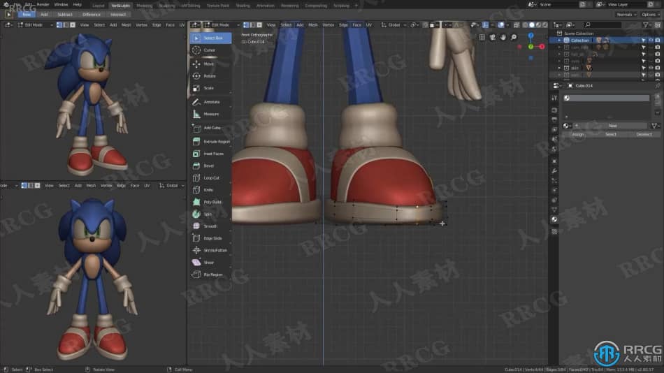 Blender索尼克游戏角色雕刻建模实例制作视频教程 3D 第4张
