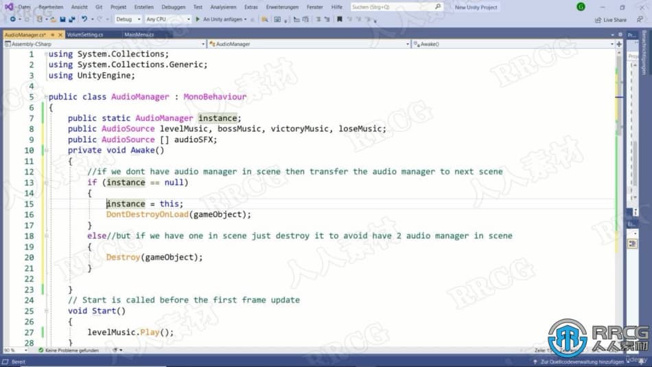 Unity游戏主菜单和声音系统制作训练视频教程 3D 第5张