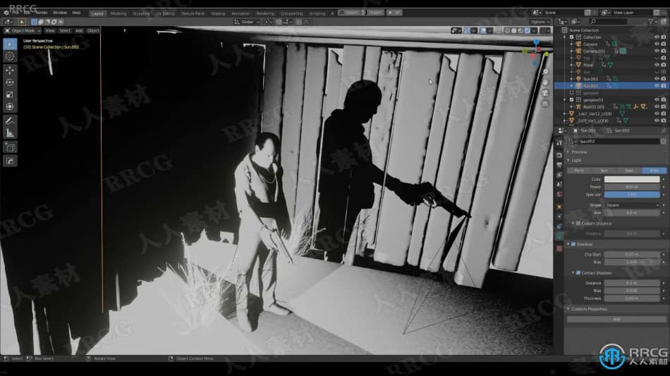 Blender黑白风格画面影视级场景实例制作视频教程 3D 第12张