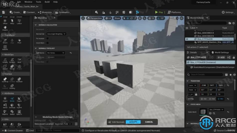 【中文字幕】Unreal Engine 5逼真城堡模型完整制作流程视频教程 CG 第5张