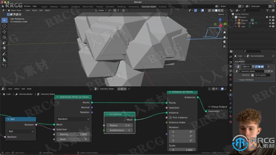 Blender几何节点树莓建模实例制作视频教程 3D 第3张
