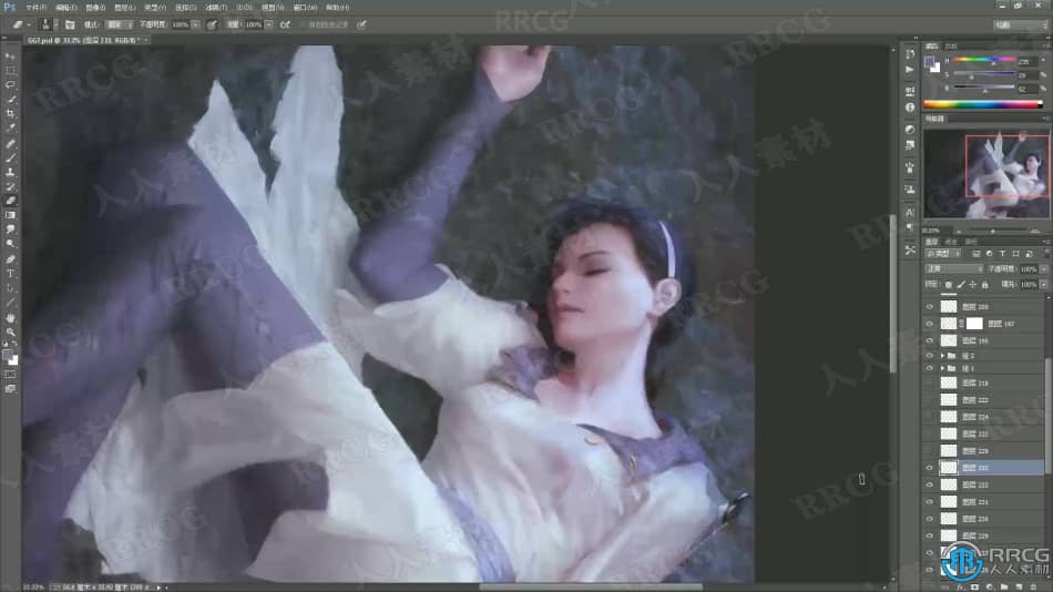 梦幻写实女性睡美人角色数字绘画工作流程视频教程 PS教程 第8张