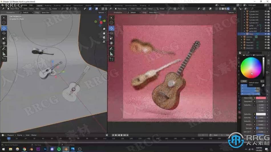 Blender 3D简易吉他场景实例制作视频教程 3D 第9张