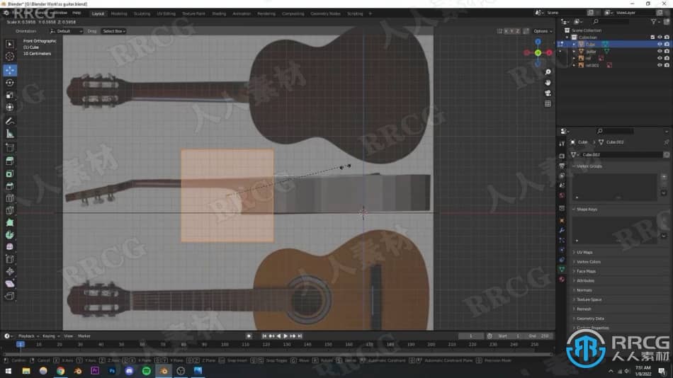 Blender 3D简易吉他场景实例制作视频教程 3D 第3张