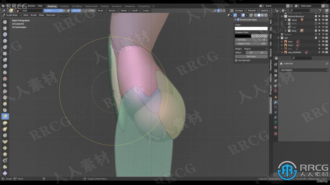 【中文字幕】Blender女战士游戏角色完整制作工作流程视频教程 3D 第9张