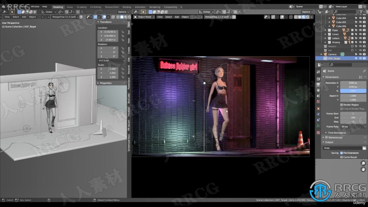 【中文字幕】Blender女战士游戏角色完整制作工作流程视频教程 3D 第19张