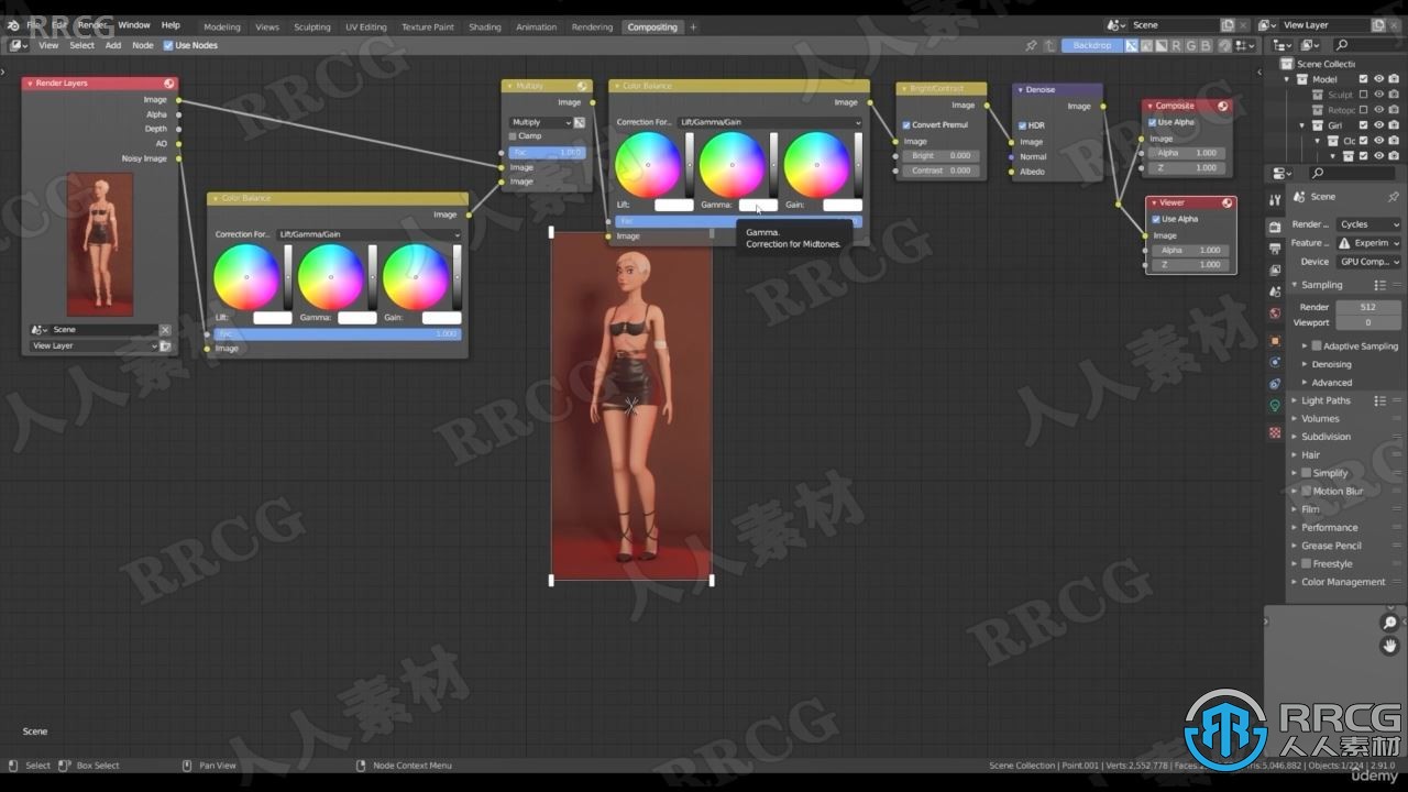 【中文字幕】Blender女战士游戏角色完整制作工作流程视频教程 3D 第18张