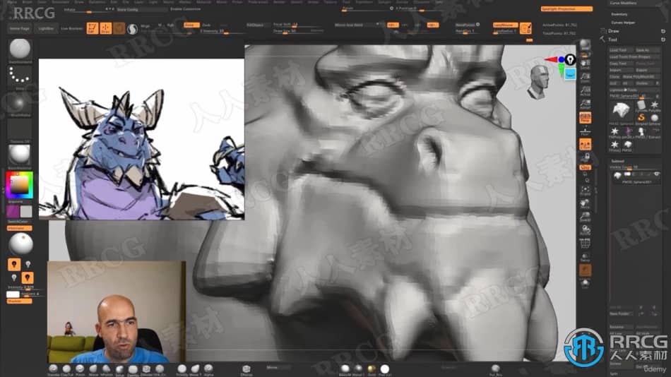 Zbrush卡通龙骑士角色完整制作工作流程视频教程 3D 第2张