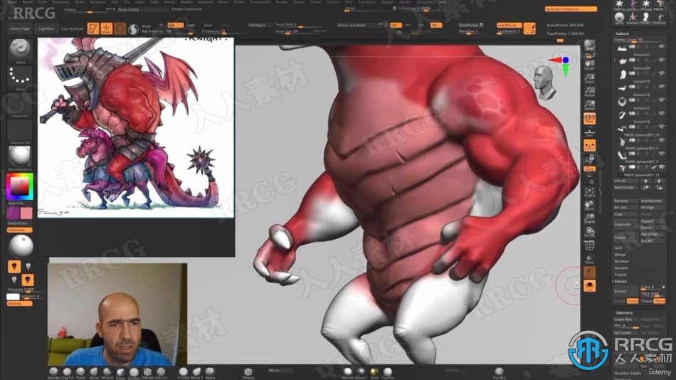 Zbrush卡通龙骑士角色完整制作工作流程视频教程 3D 第8张