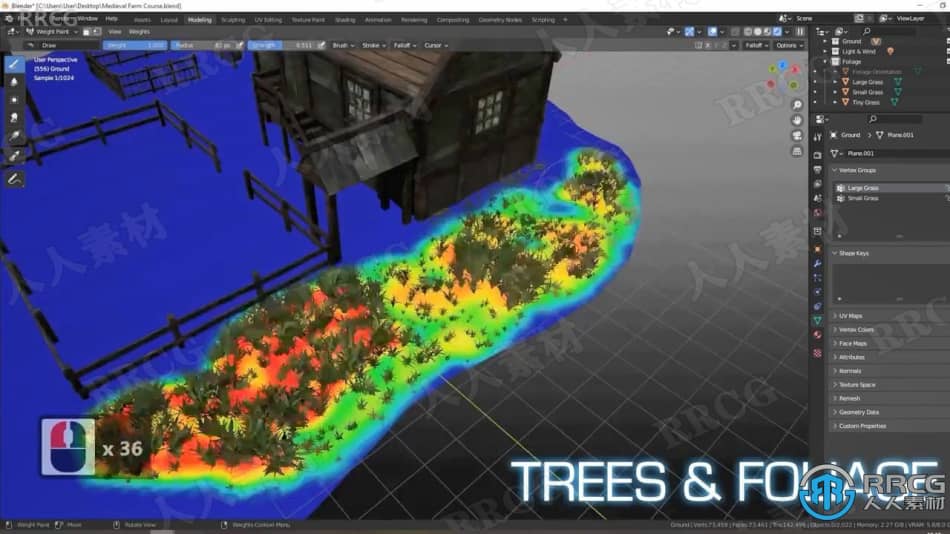 Blender 3.0中世纪农场环境场景完整实例制作训练视频教程 3D 第15张