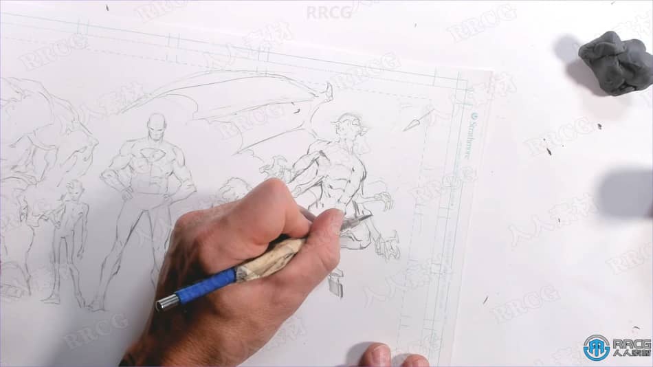 漫画角色铅笔人体解剖结构草图传统绘画工作流程视频教程 CG 第5张