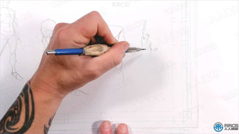 漫画角色铅笔人体解剖结构草图传统绘画工作流程视频教程 CG 第13张