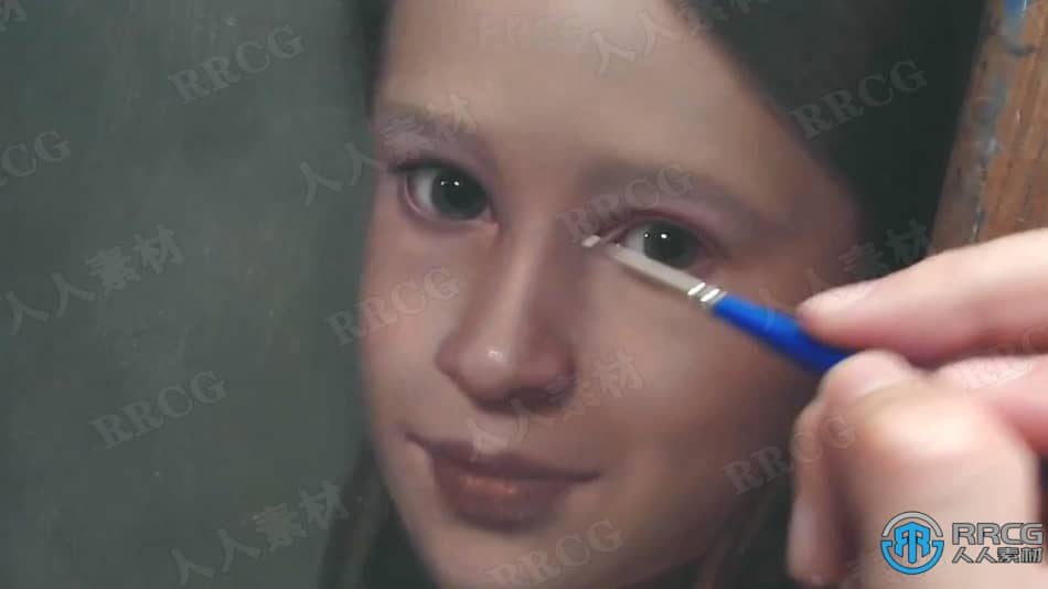 写实小女孩肖像素描油画创作过程传统绘画工作流程视频教程 CG 第8张