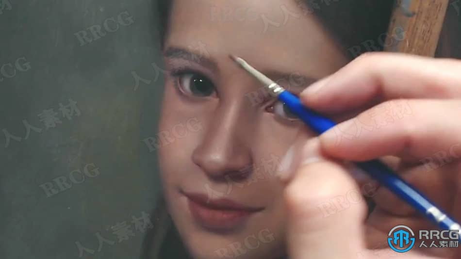 写实小女孩肖像素描油画创作过程传统绘画工作流程视频教程 CG 第9张
