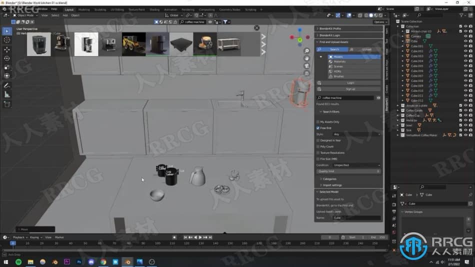 Blender逼真厨房场景实例制作视频教程 3D 第2张