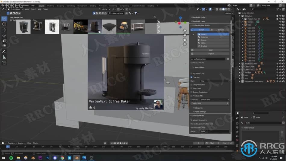 Blender逼真厨房场景实例制作视频教程 3D 第3张