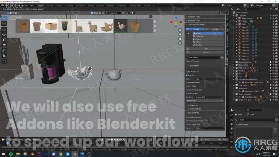 Blender逼真厨房场景实例制作视频教程 3D 第5张