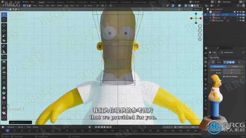 【中文字幕】Blender辛普森卡通3D角色建模实例制作视频教程 3D 第4张
