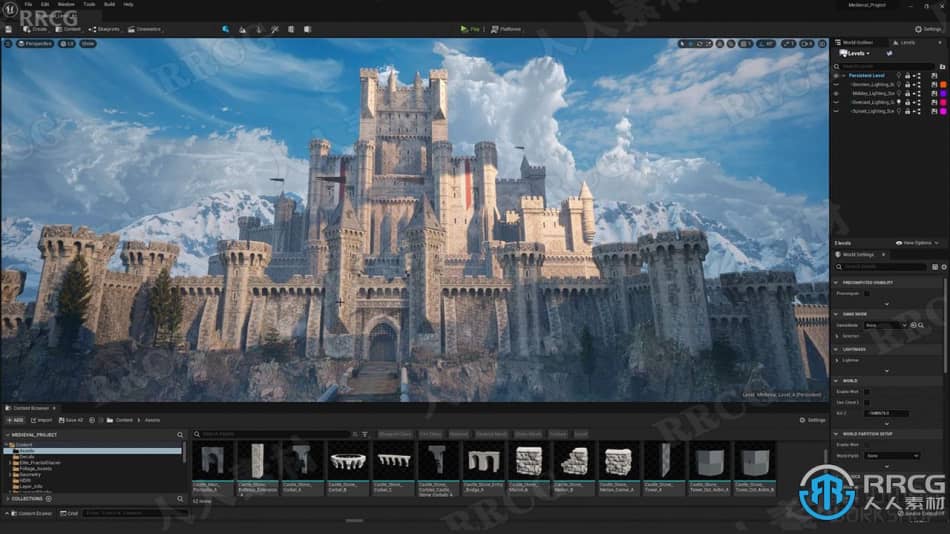 UE5虚幻引擎中世纪城堡完整制作工作流程视频教程 CG 第6张