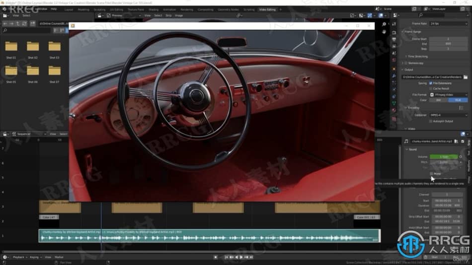 Blender 3.0复古老爷车完整制作工作流程视频教程 3D 第17张