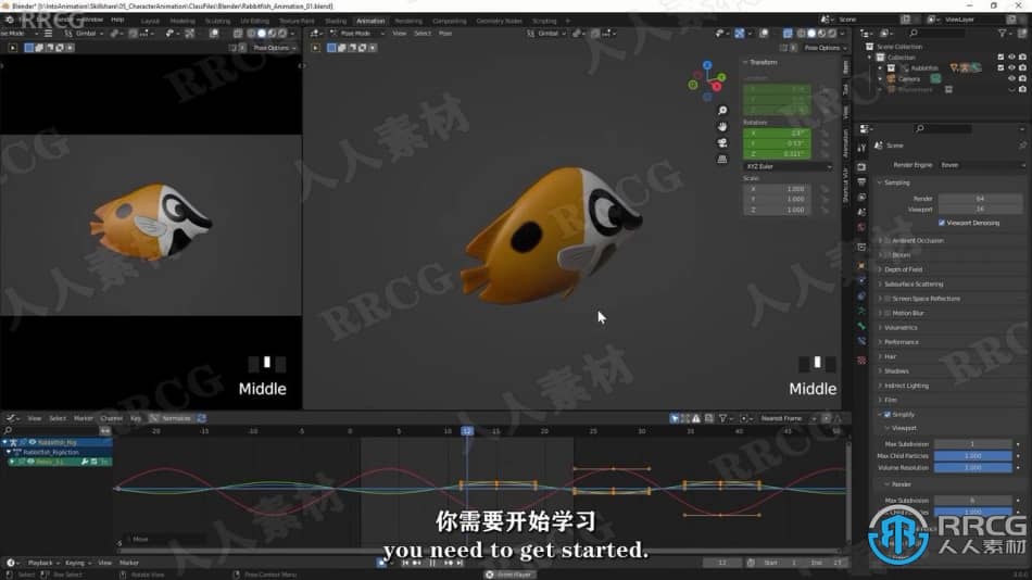 【中文字幕】Blender海洋小鱼角色动画制作要点训练视频教程 3D 第2张