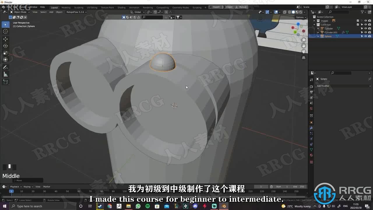 【中文字幕】Blender小黄人卡通角色完整建模制作视频教程 3D 第3张