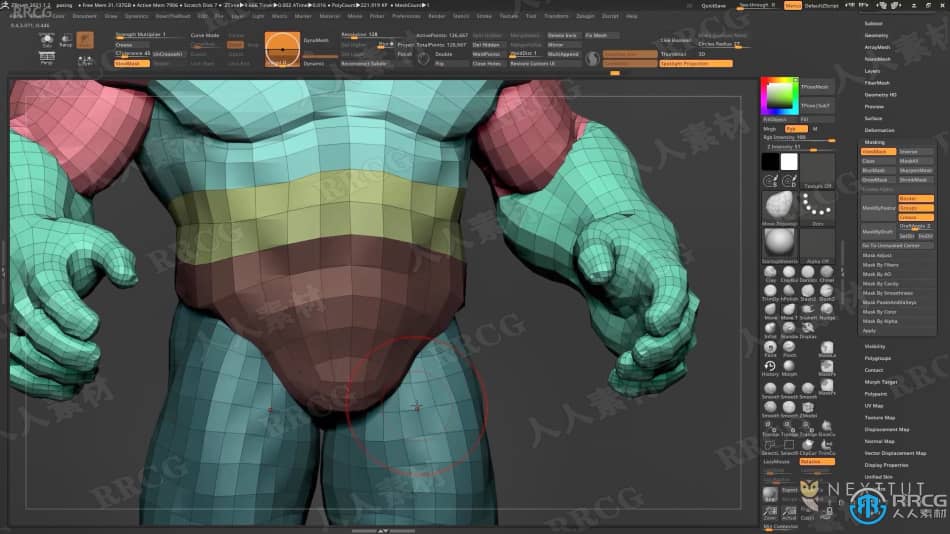 Zbrush超级英雄绿巨人完整雕刻制作训练视频教程 3D 第12张