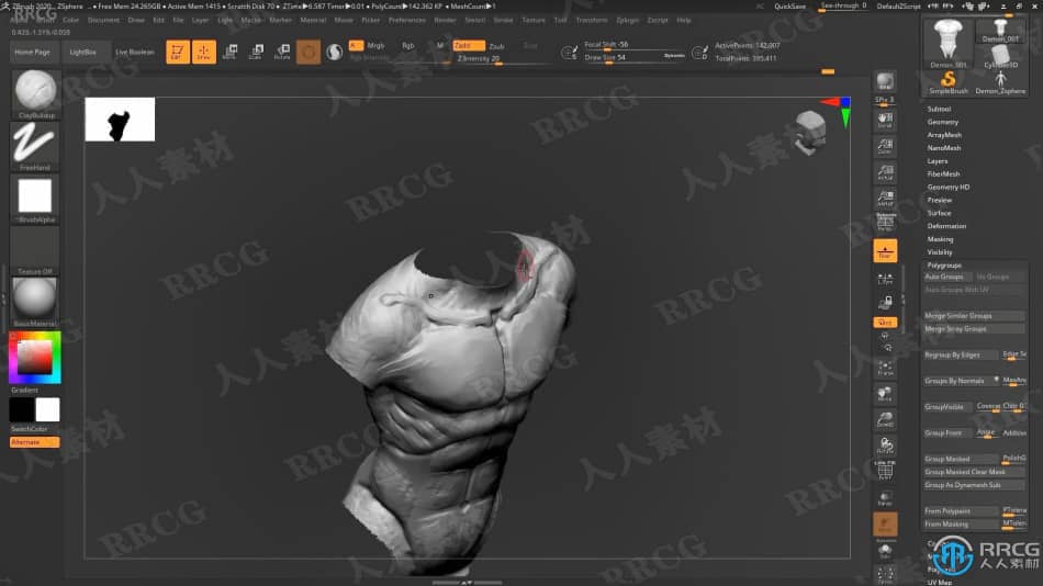 [Zbrush] 游戏恶魔概念艺术角色完整制作工作流程视频教程 3D 第7张