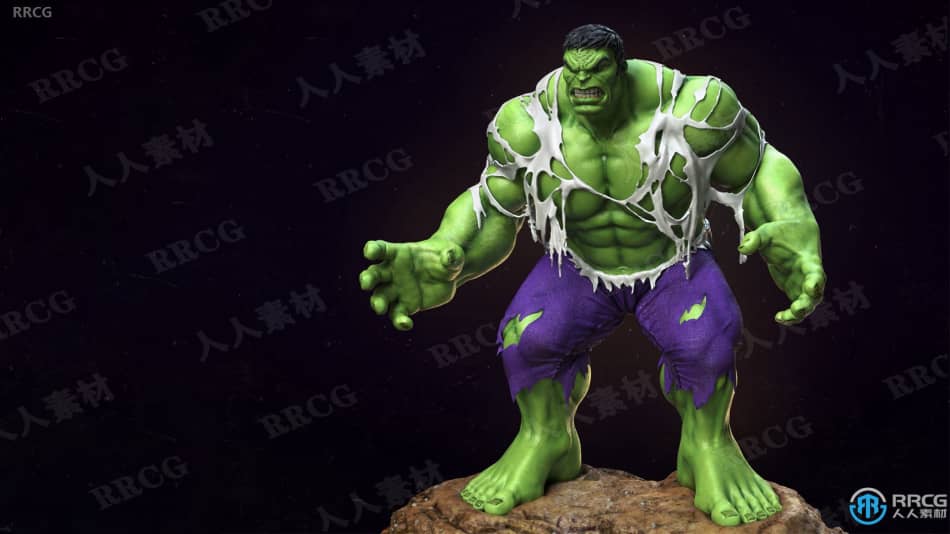 Zbrush超级英雄绿巨人完整雕刻制作训练视频教程 3D 第2张