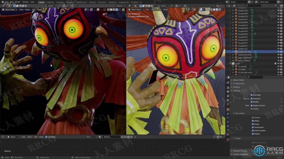 Zbrush塞尔达传说游戏马约拉面具雕刻制作流程视频教程 3D 第17张