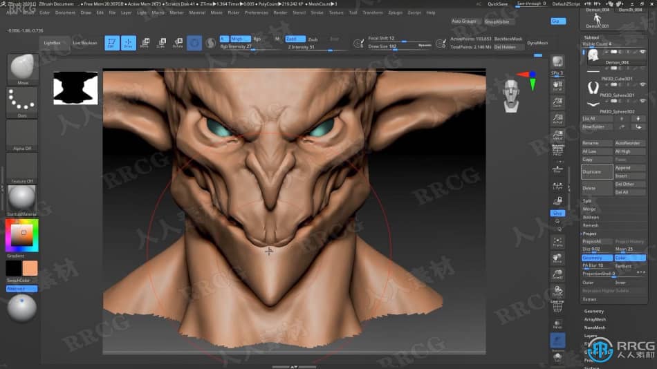[Zbrush] 游戏恶魔概念艺术角色完整制作工作流程视频教程 3D 第9张