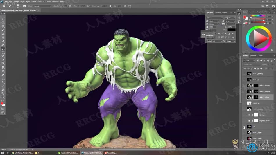 Zbrush超级英雄绿巨人完整雕刻制作训练视频教程 3D 第17张