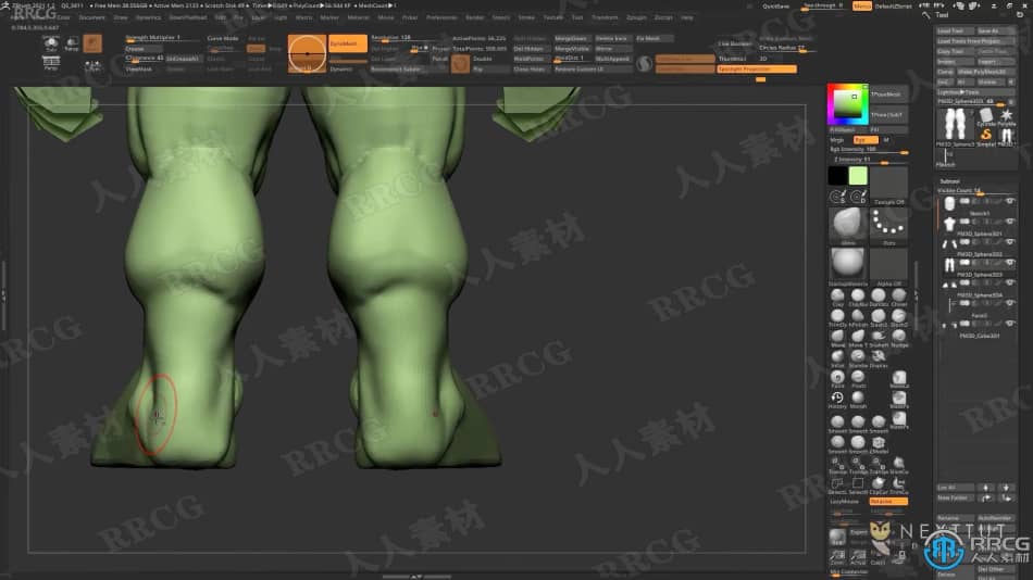 Zbrush超级英雄绿巨人完整雕刻制作训练视频教程 3D 第8张