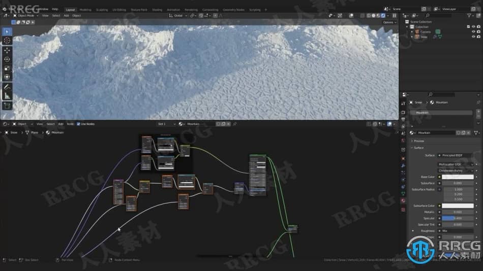 【中文字幕】Blender逼真山脉山峰场景实例制作视频教程 3D 第5张