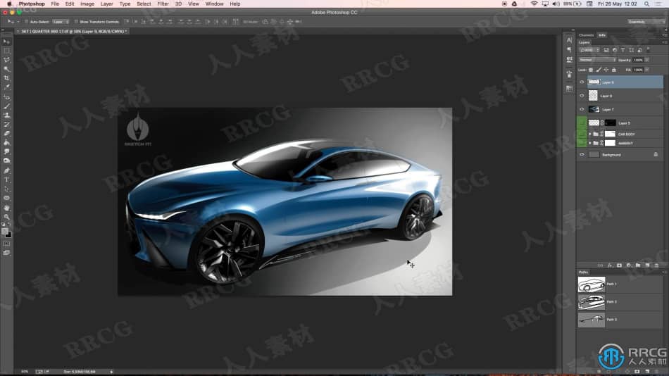 Photoshop汽车造型概念设计实例制作视频教程 PS教程 第9张