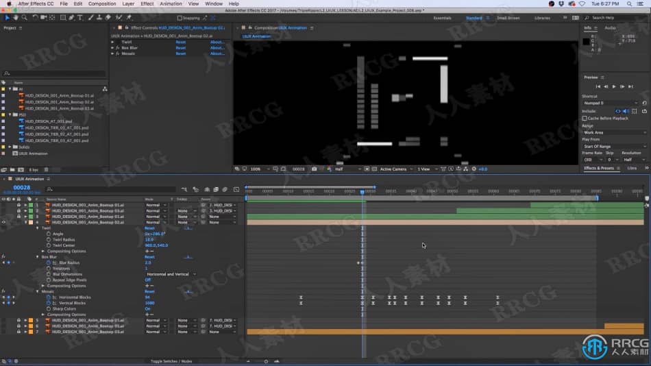AE全息影像HUD动画制作工作流程视频教程 AE 第2张