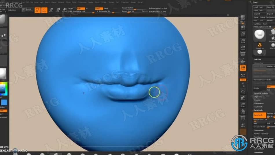 【中文字幕】Zbrush人物脸部五官雕刻实例制作视频教程 3D 第7张