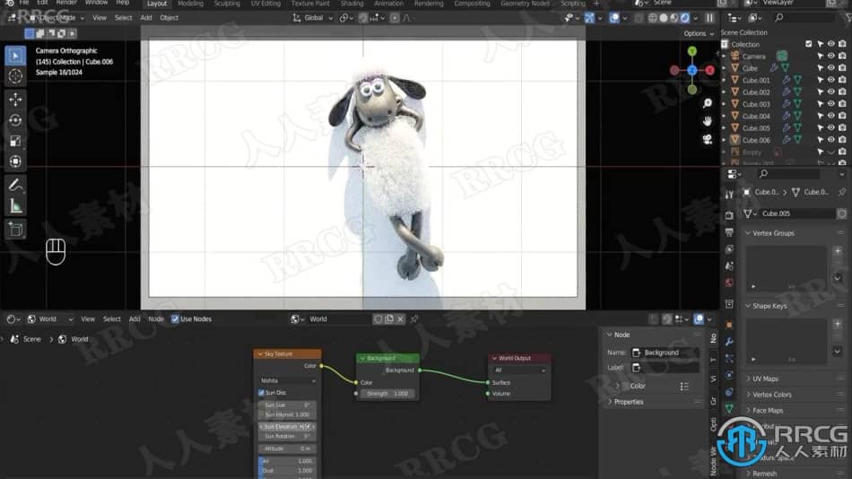 【中文字幕】Blender小羊肖恩卡通角色实例制作视频教程 3D 第10张