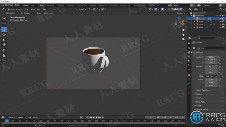 【中文字幕】Blender咖啡杯建模实例训练视频教程 3D 第6张