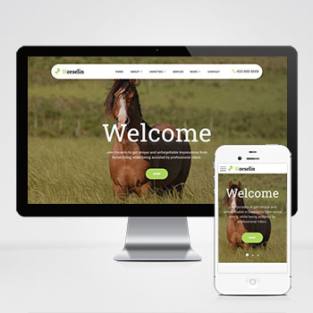 (自适应手机端)养马场畜牧业英文网站pbootcms模板 马匹饲养养殖场网站模板下载 CMS源码 第1张