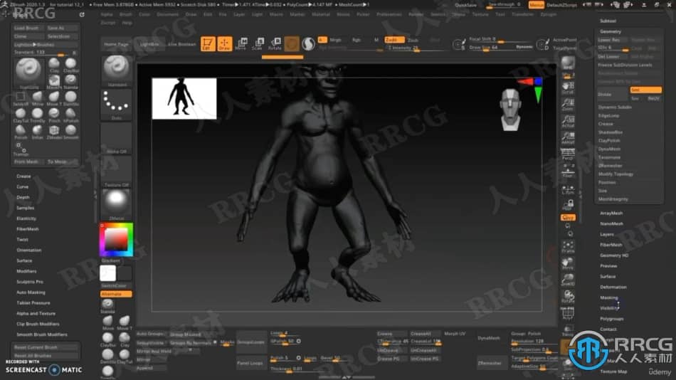 【中文字幕】Zbrush角色雕刻工作流程进阶训练视频教程 3D 第12张