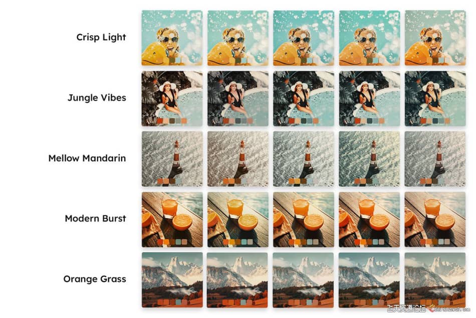 【Lightroom预设】25个夏季橙色复古胶片及视频电影Vlog后期调色LUT预设 LR预设 第2张