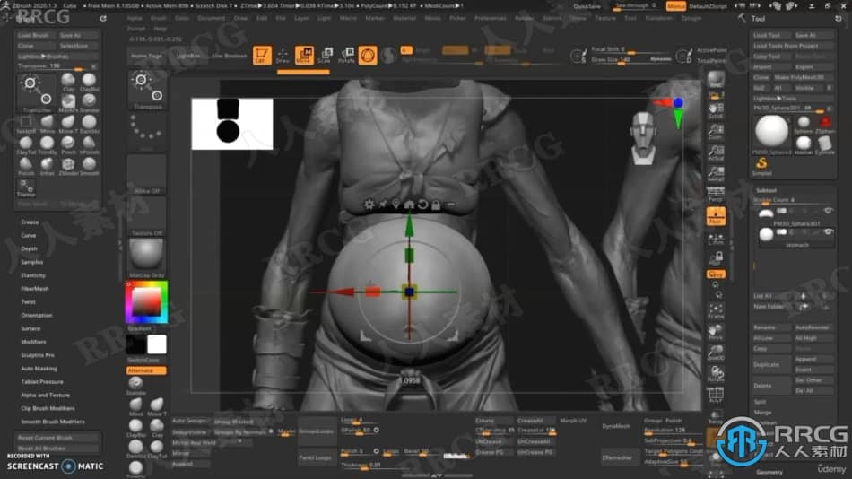 【中文字幕】Zbrush角色雕刻工作流程进阶训练视频教程 3D 第5张