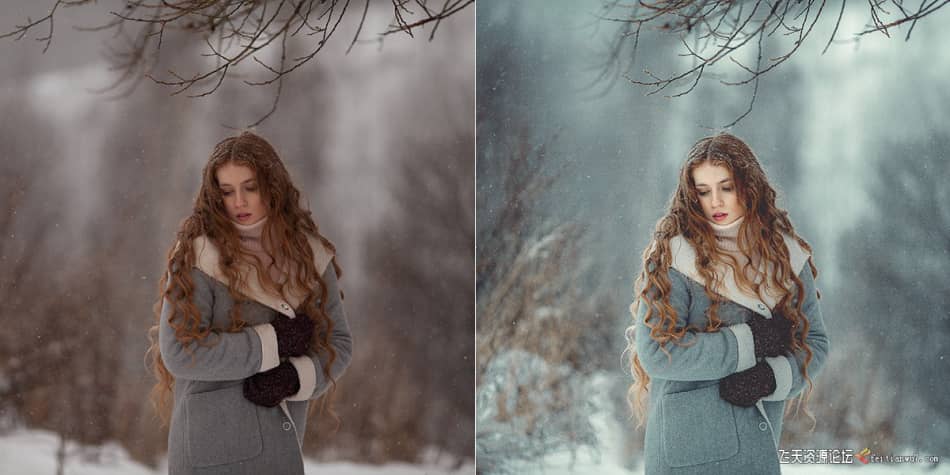 【Lightroom预设】俄罗斯摄影师Anna Melnikova 唯美冬季人像Winter presets LR预设 第2张